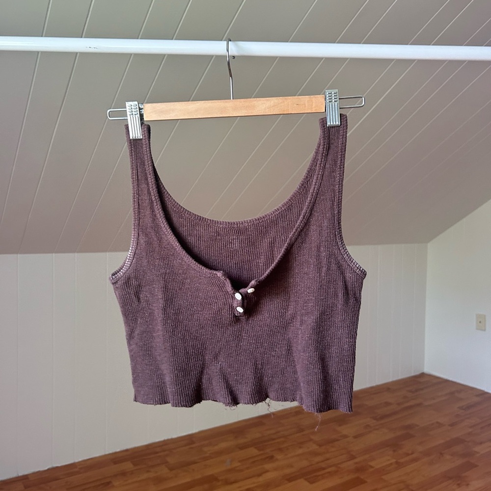 Brandy Melville Brown Knit Sleeveless Top
